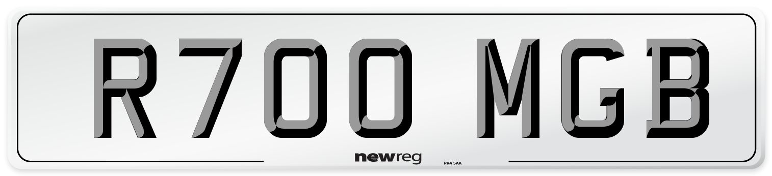 R700 MGB Number Plate from New Reg